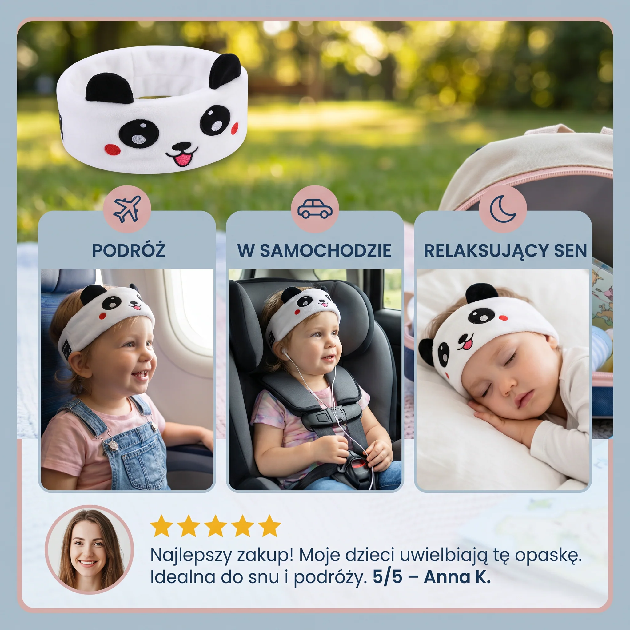 2-w-1 Opaska na głowę z głośnikami Bluetooth – Miękka opaska na głowę do podróży i relaksującego snu - Image 4