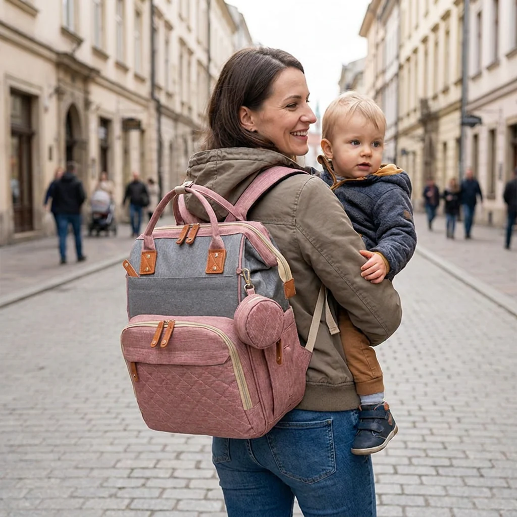 3-w-1 Plecak Podróżny na Pieluchy z Składaną Łóżeczkiem dla Niemowląt – Idealny dla Rodziców w Ruchu - Image 10