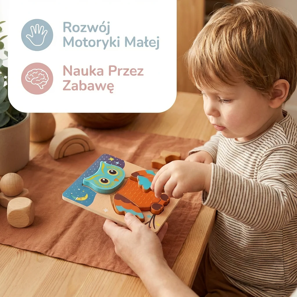 3D Drewniane Puzzle dla Dzieci – Edukacyjna Zabawka Zwierzątka dla Maluchów - Image 2