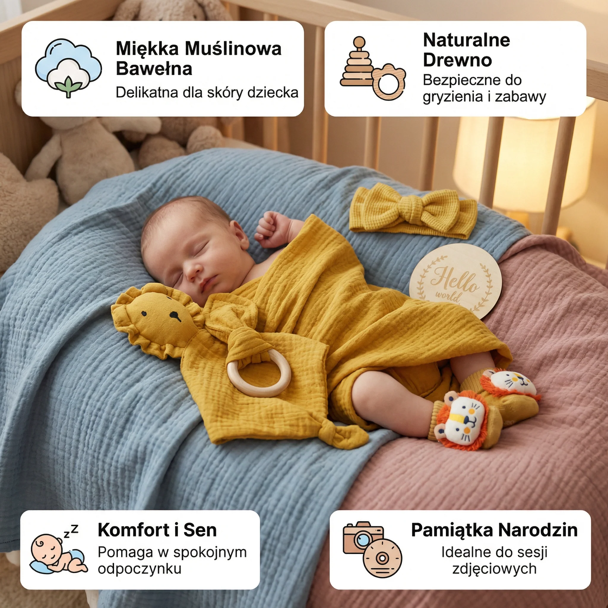 6-częściowy zestaw prezentowy dla noworodka – wyprawka dla niemowlęcia - Image 2
