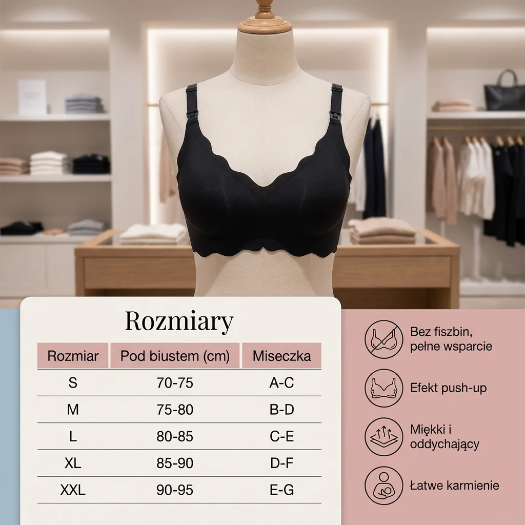Bezszwowy Biustonosz do Karmienia i Ciążowy – Bez Fiszbin, Wspierający i Komfortowy z Efektem Push-Up - Image 5