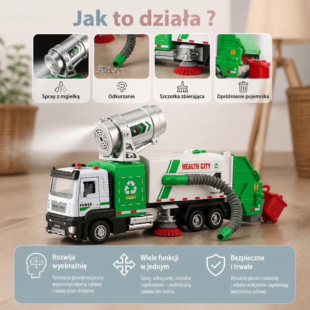 Ciśnieniowy Metalowy Samochód Zamiatarka z Wężem Ssącym i Funkcją Mgiełki - Image 3