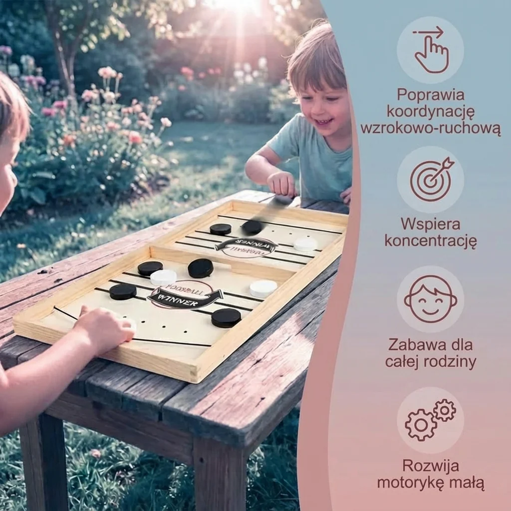 Drewniana gra planszowa w szachy z katapultą - Image 3