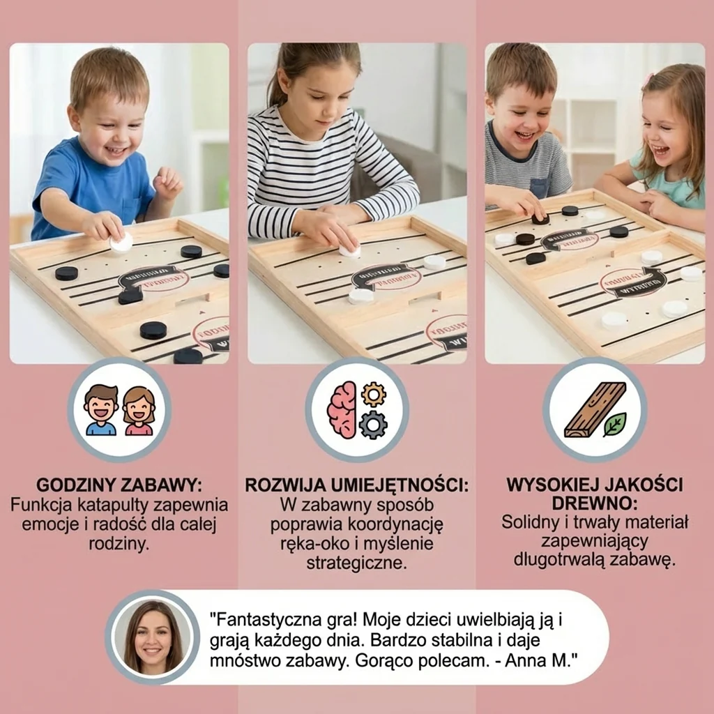 Drewniana gra planszowa w szachy z katapultą - Image 5