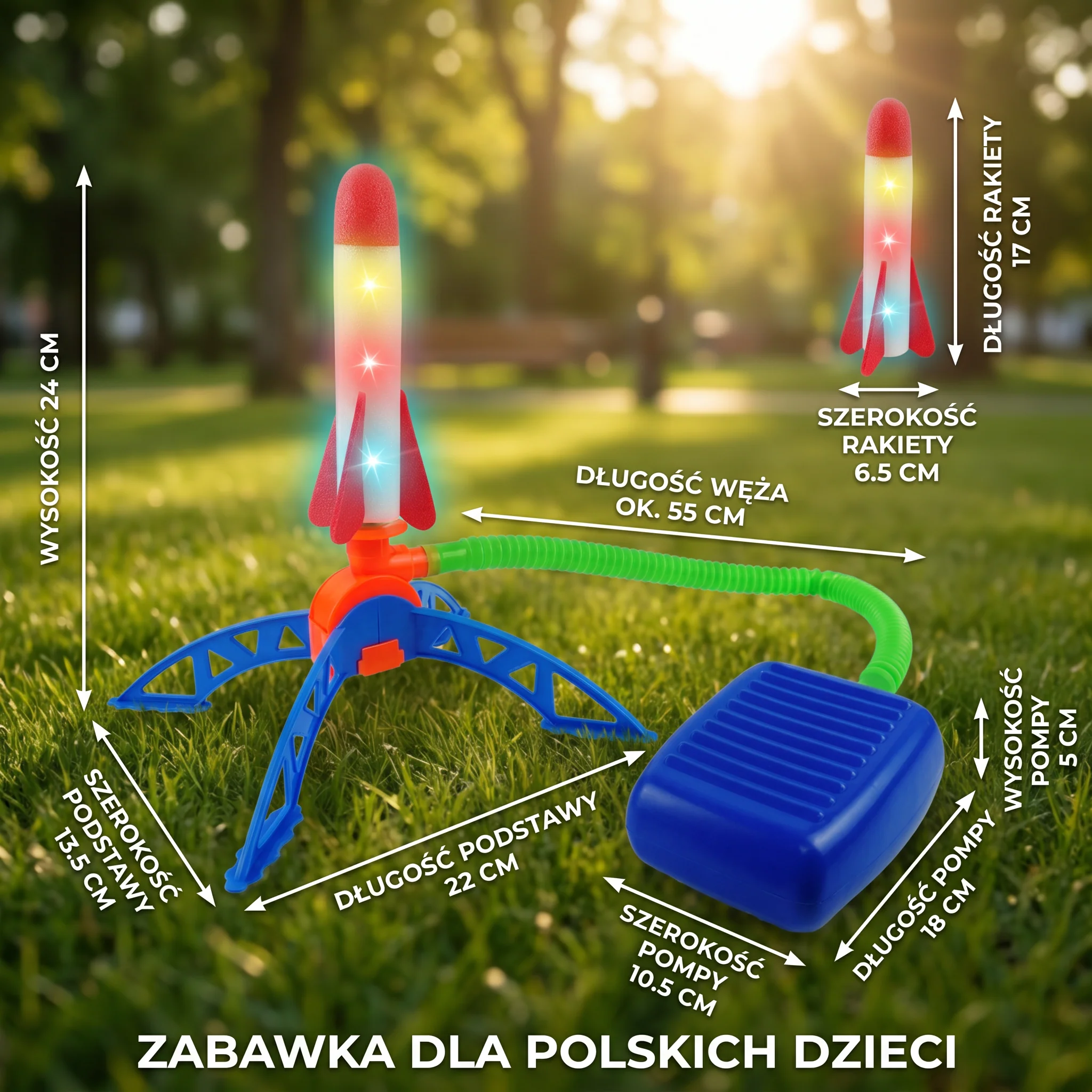 Dziecięcy Rakietowy Startowy Zestaw z Pompką Nożną – Świecąca Zabawka Powietrzna do Użytku na Zewnątrz - Image 6