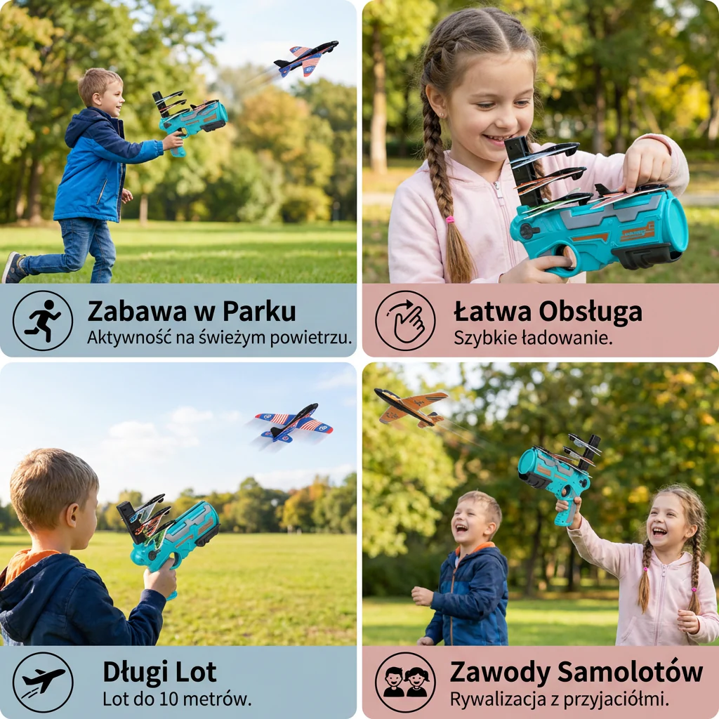 Dziecięcy wyrzutnia samolotów – zabawka do latania na świeżym powietrzu - Image 4