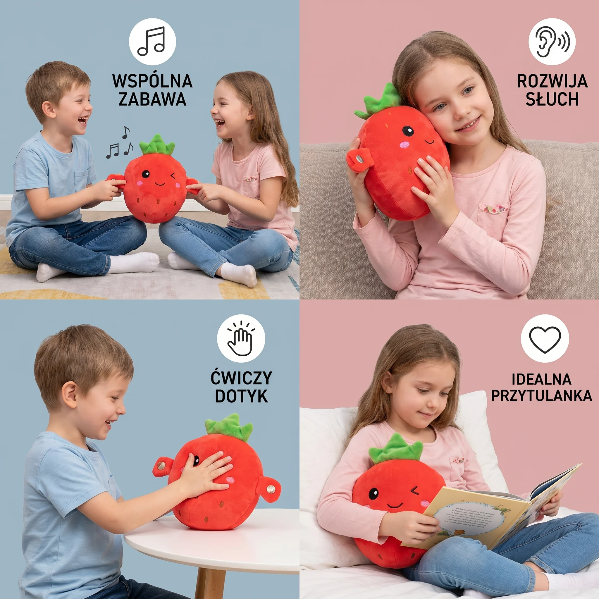 Interaktywna Pluszowa Zabawka Owocowa dla Dzieci – Sensoryczna Zabawka Muzyczna i Rytmiczna - Image 5