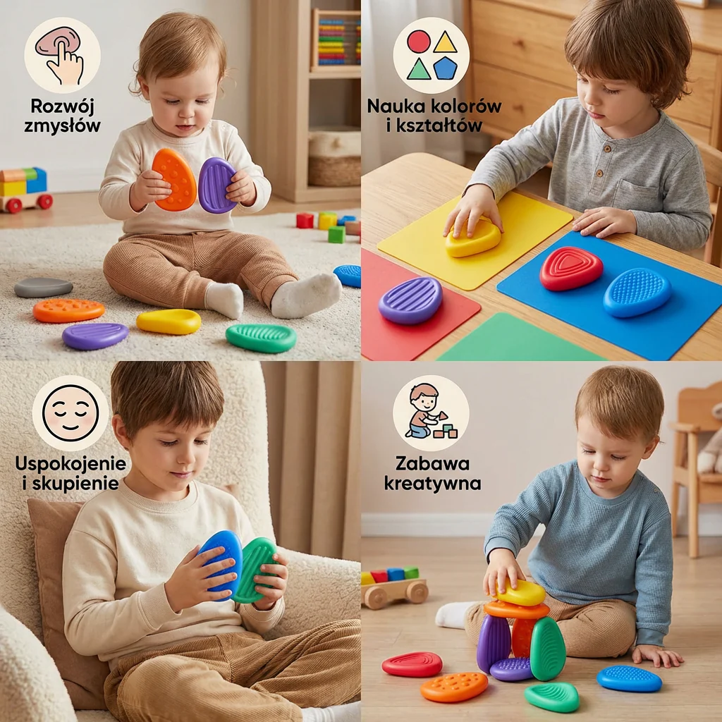 Kamienie sensoryczne dla dzieci – Teksturowana zabawka do dotyku i nauki wczesnego rozwoju - Image 4