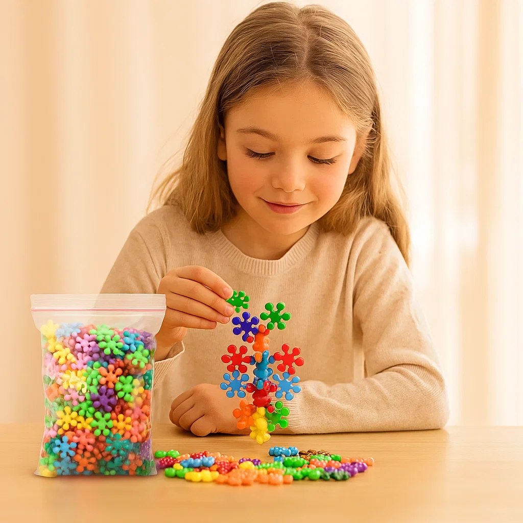 Klocki konstrukcyjne w kształcie płatka śniegu dla dzieci | Kreatywne puzzle 3D dla zabawy edukacyjnej i umiejętności motorycznych - Image 7