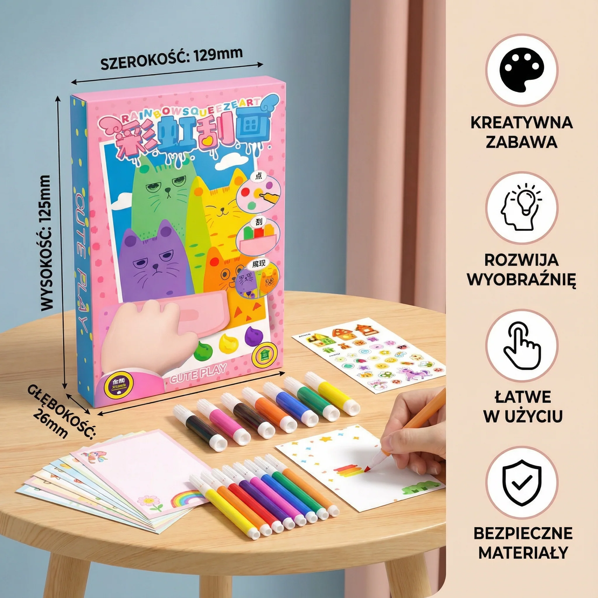 Kreatywny Zestaw do Malowania Tęczowymi Farbami - Image 5
