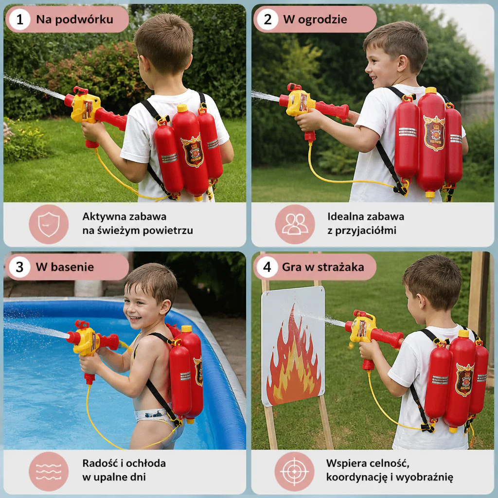 Lekkie strzelające wodą plecak dla dzieci – zabawa na świeżym powietrzu latem - Image 4