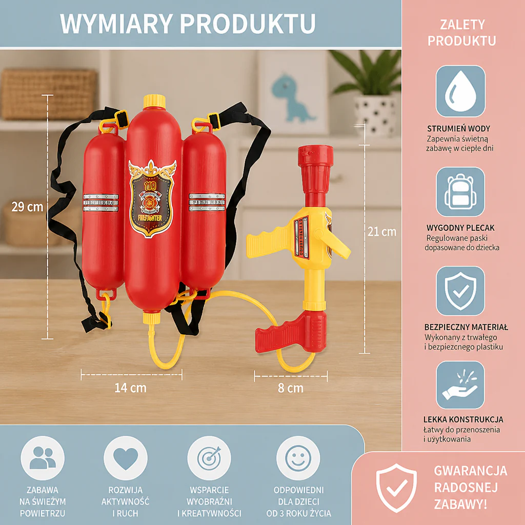 Lekkie strzelające wodą plecak dla dzieci – zabawa na świeżym powietrzu latem - Image 6
