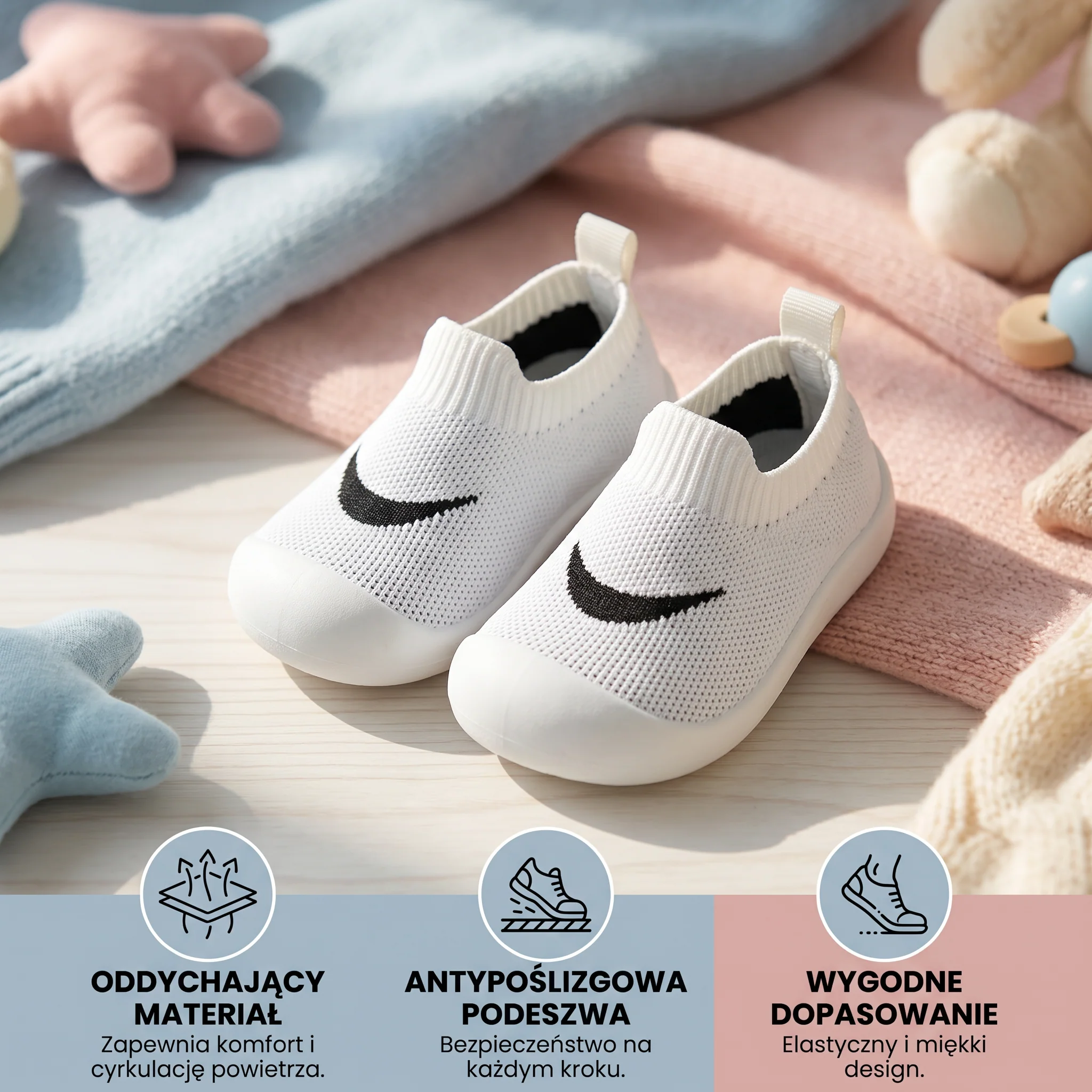 Letnie buciki dla niemowląt z antypoślizgową podeszwą i oddychającym materiałem - Image 2