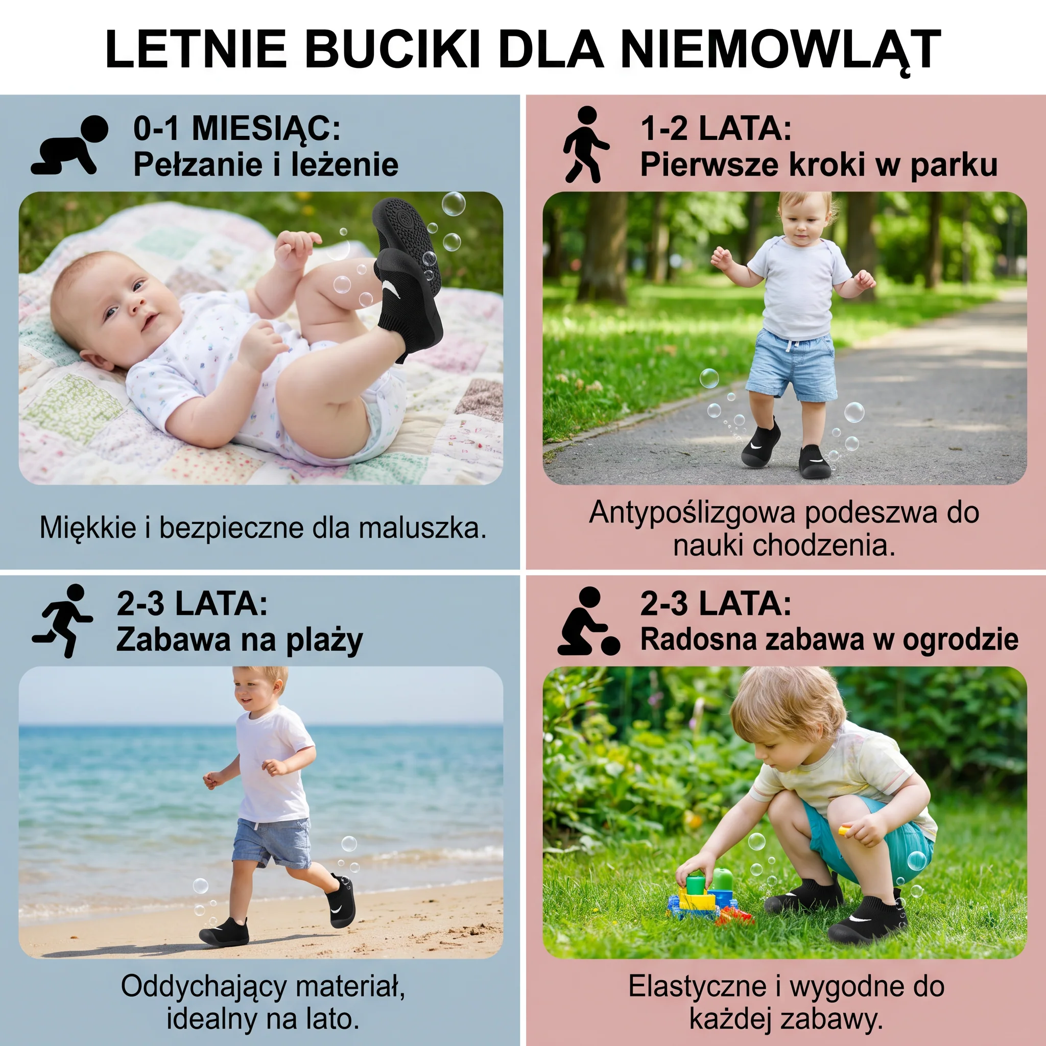 Letnie buciki dla niemowląt z antypoślizgową podeszwą i oddychającym materiałem - Image 4