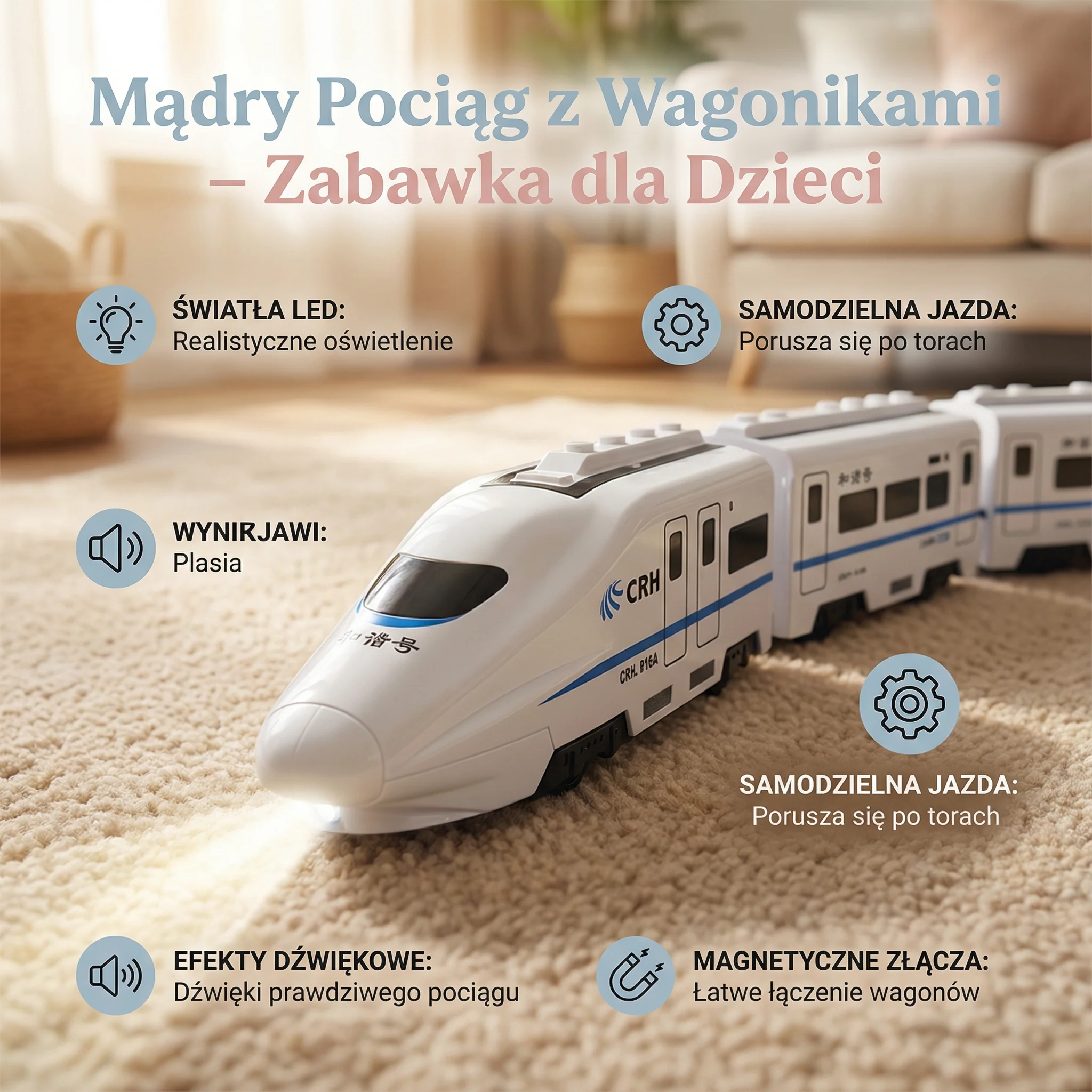 Mądry Pociąg z Wagonikami – Zabawka dla Dzieci - Image 2