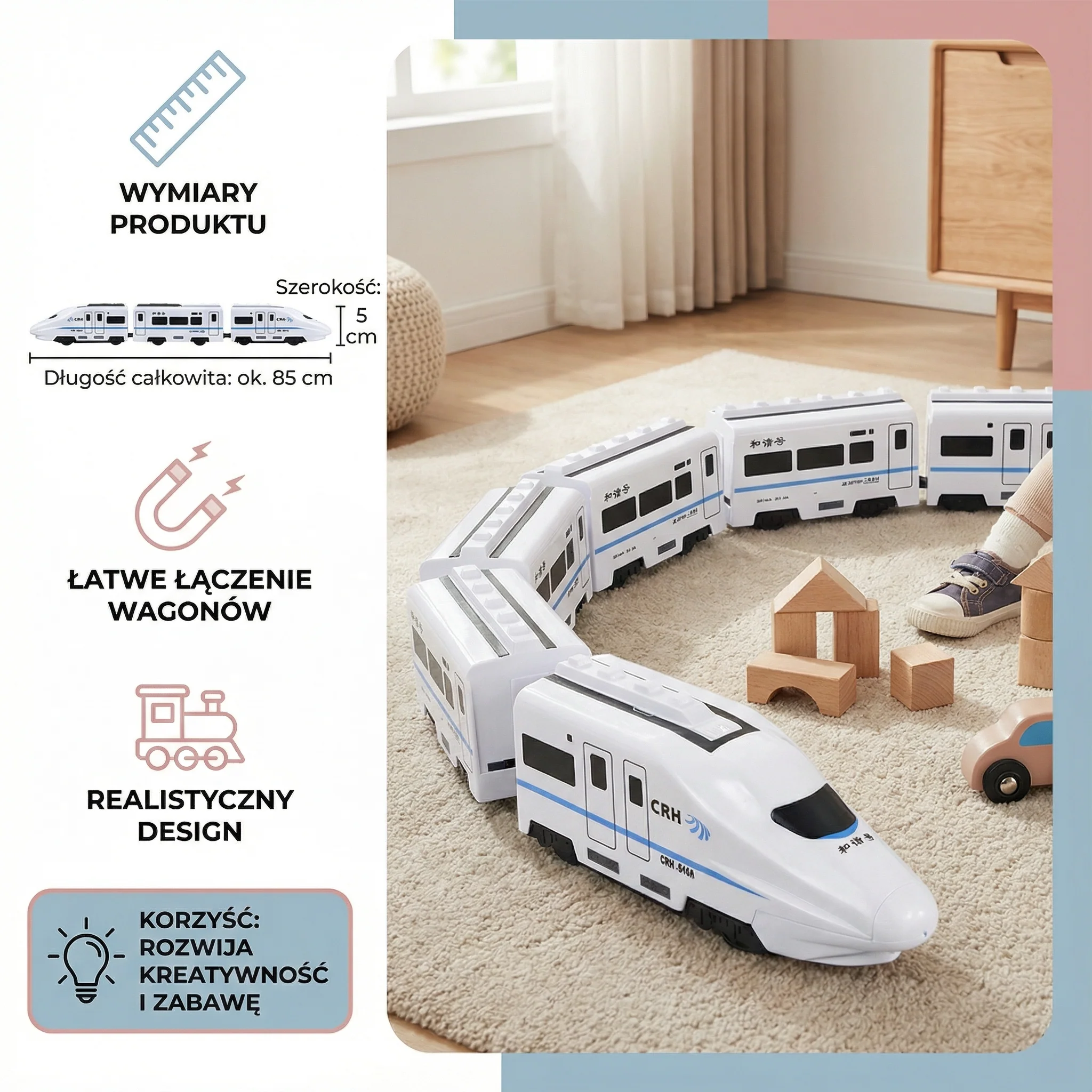 Mądry Pociąg z Wagonikami – Zabawka dla Dzieci - Image 5