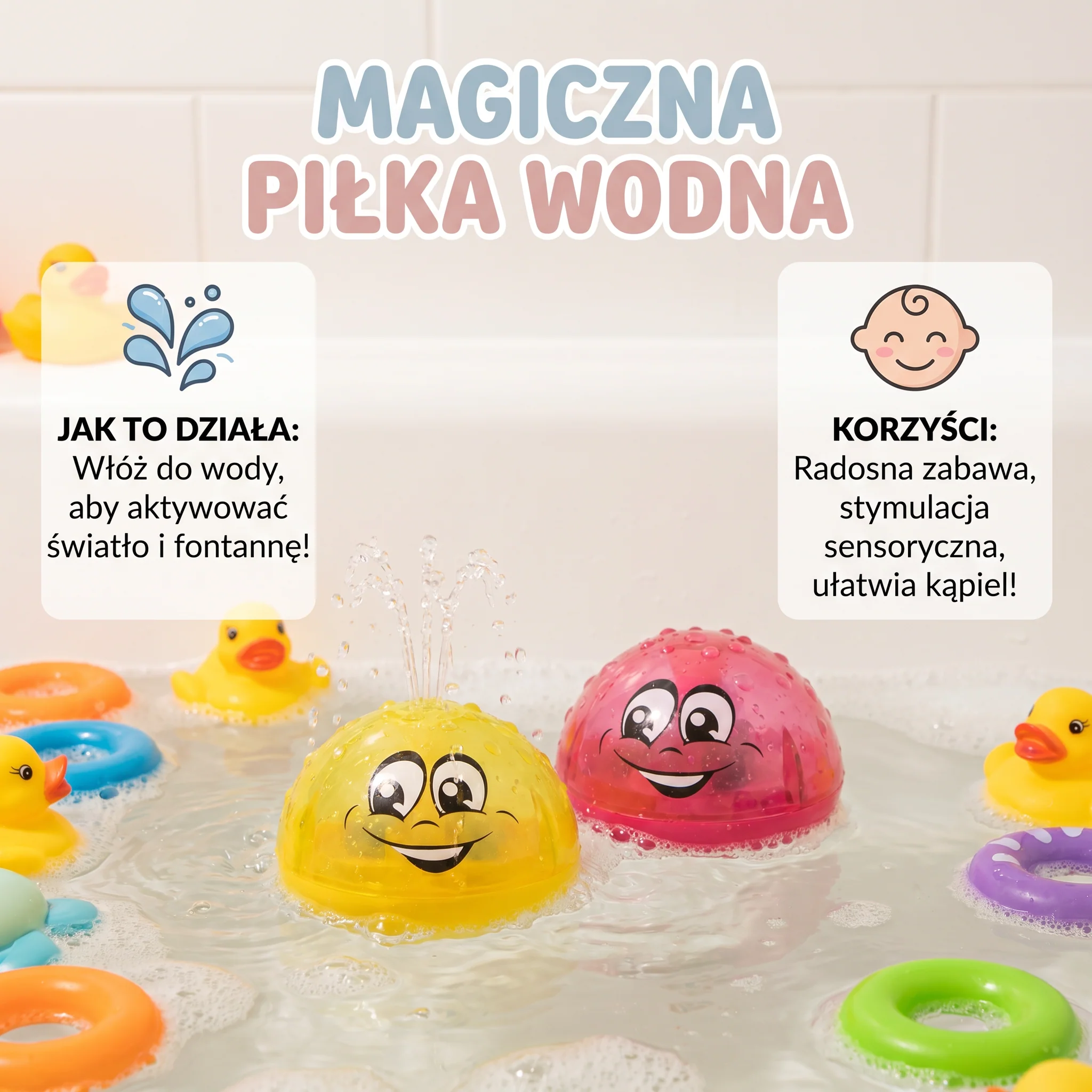 Magiczna Piłka Wodna – Interaktywna Zabawka do Wody dla Zabawy i Radości podczas Kąpieli - Image 2