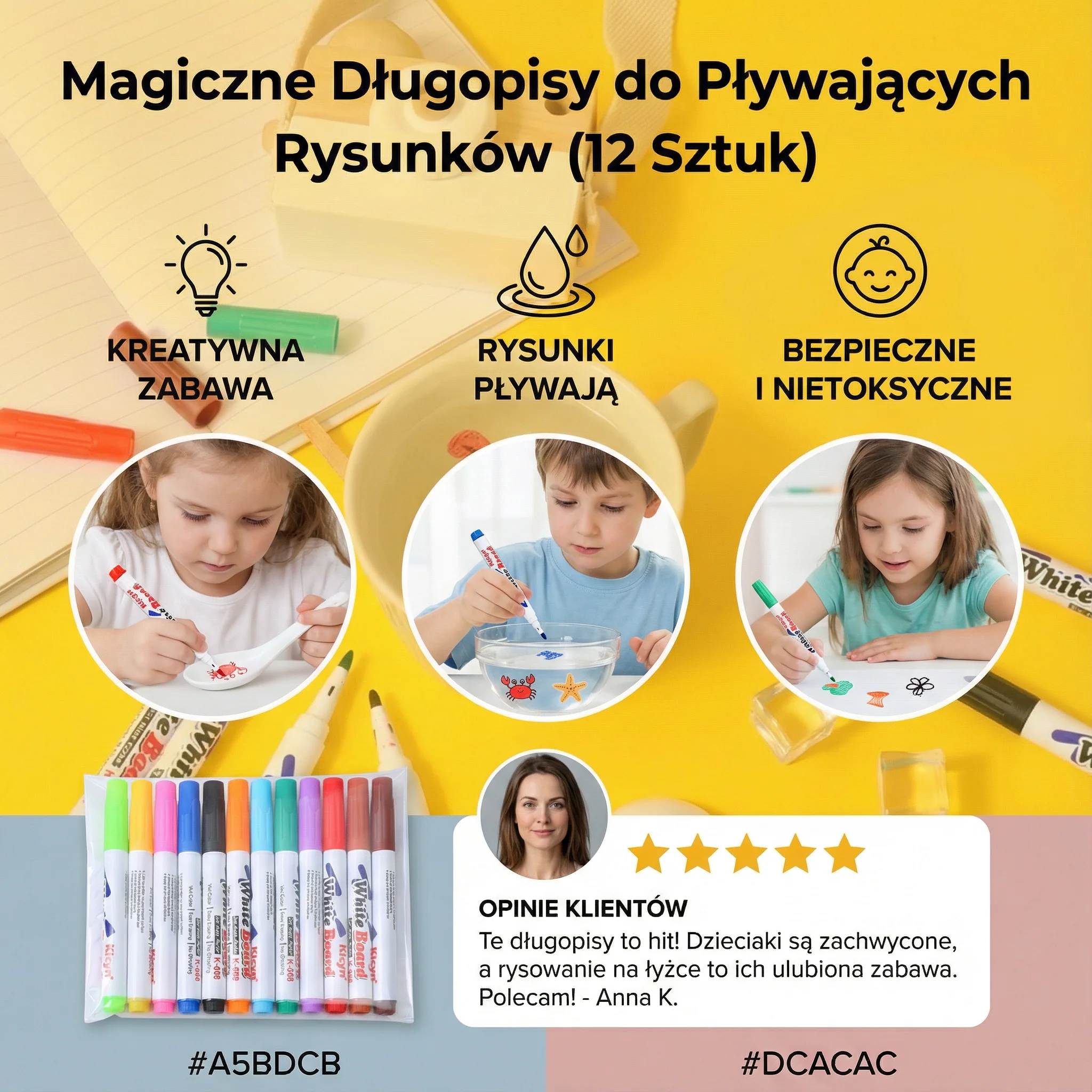 Magiczne długopisy do pływających rysunków (12 sztuk) - Image 3