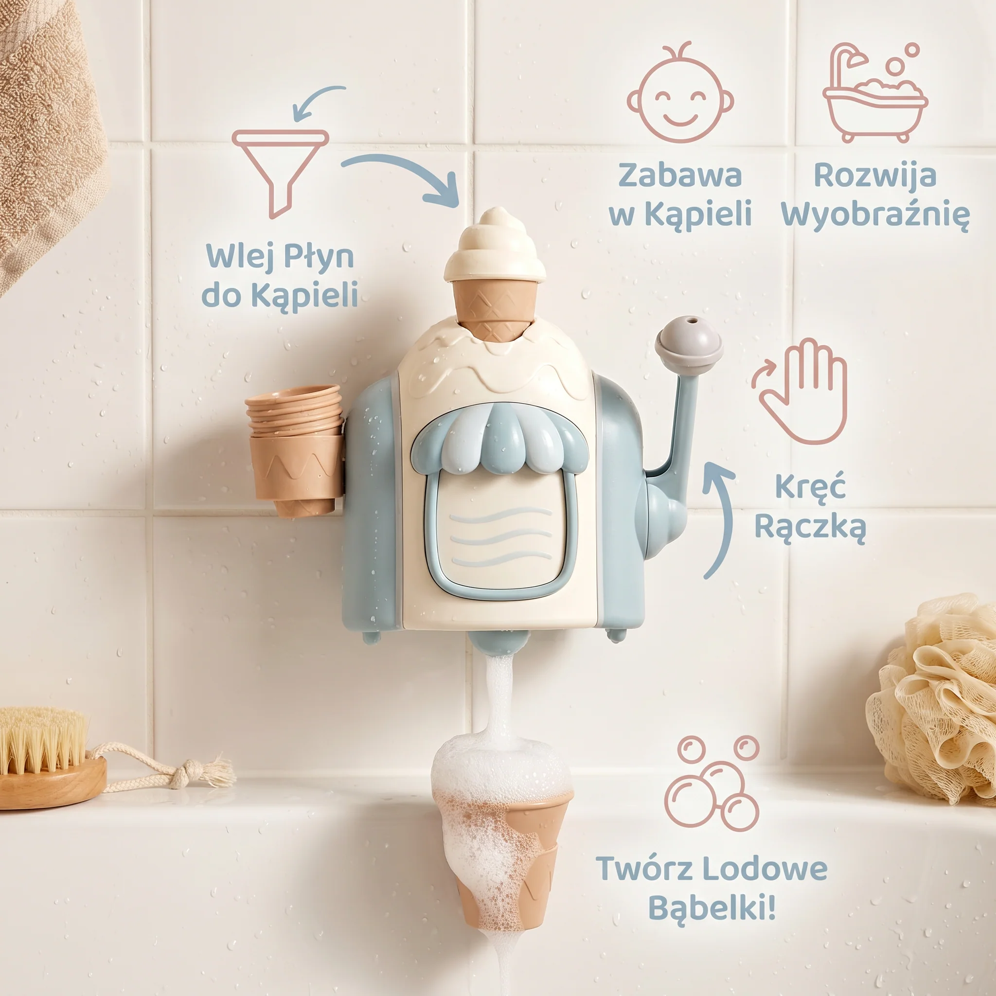 Maszyna do Lodzi Bąbelkowa Zabawka Kąpielowa dla Niemowląt - Image 2