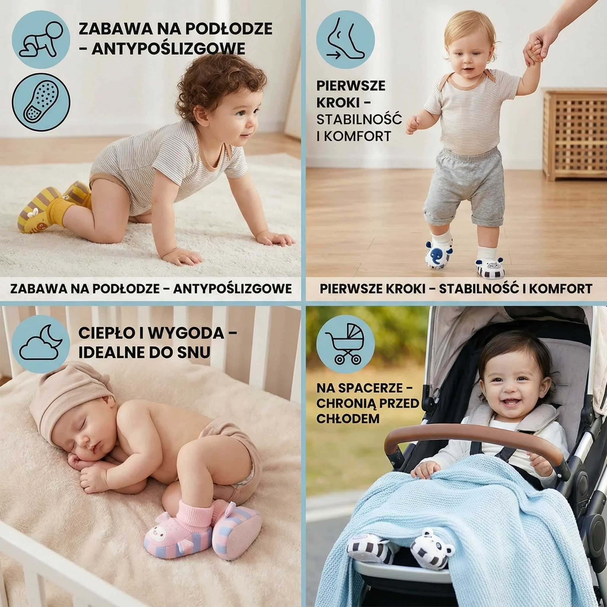 Mięciutkie skarpetkowo-buciki dla niemowląt – ciepłe, antypoślizgowe i wygodne - Image 4