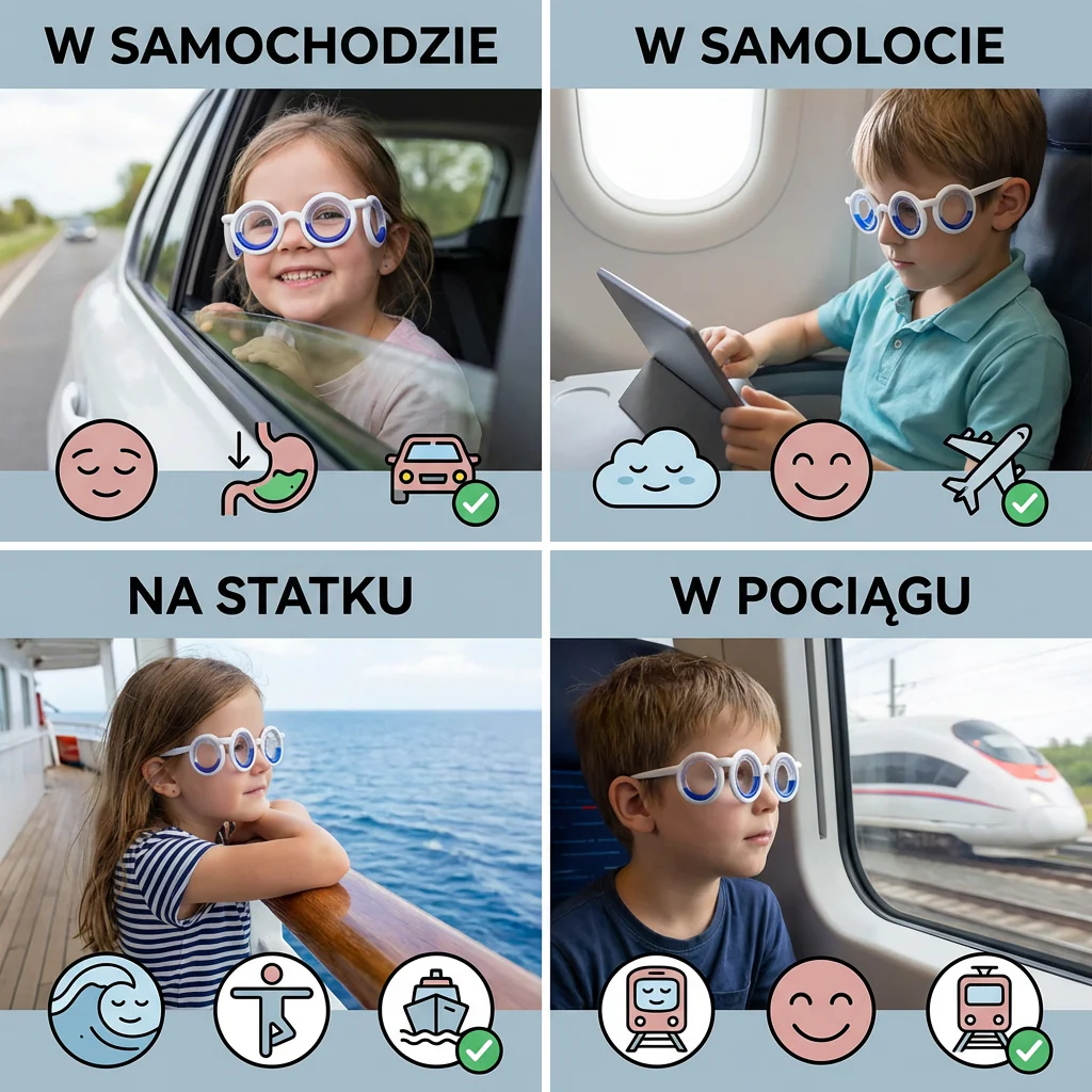Okulary Przeciw Chorobie Lokomocyjnej dla Dzieci – Ultralekkie Wsparcie w Redukcji Nudności podczas Podróży - Image 4