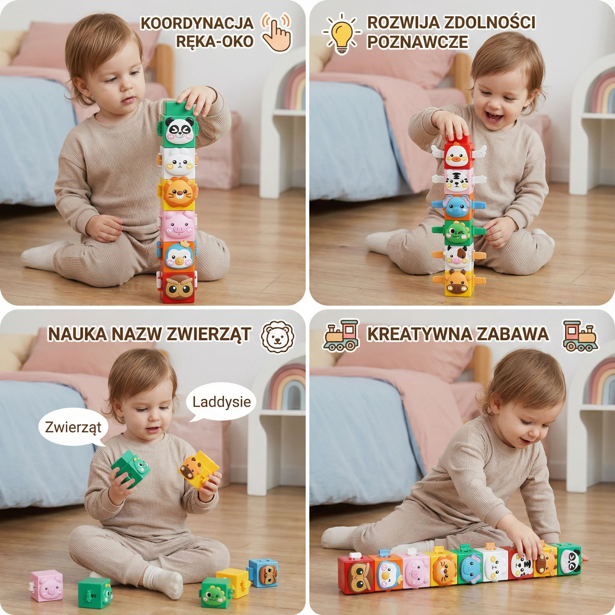 Pedagogiczny Zestaw do Budowania Montessori – Zwierzęta do Układania - Image 4