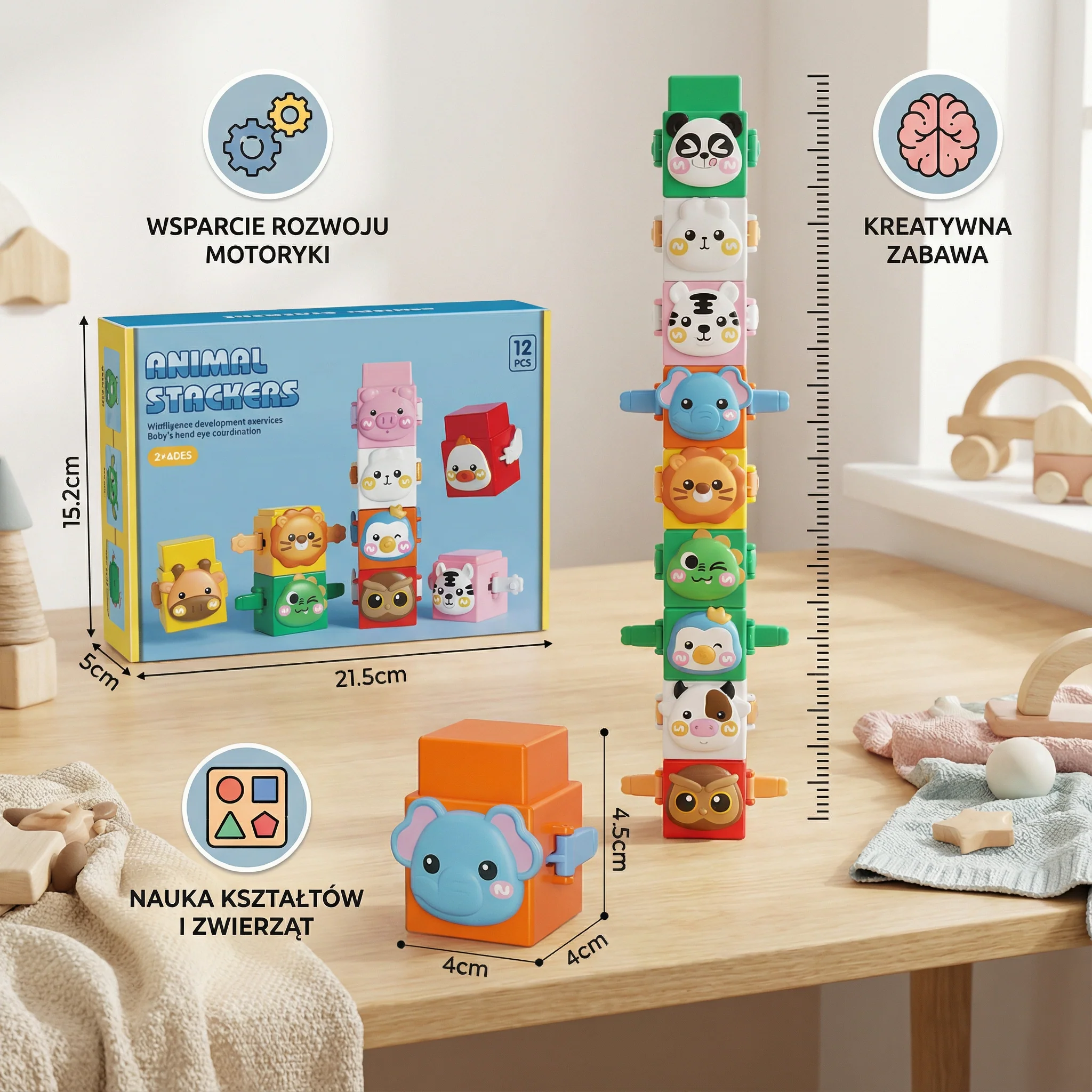 Pedagogiczny Zestaw do Budowania Montessori – Zwierzęta do Układania - Image 5