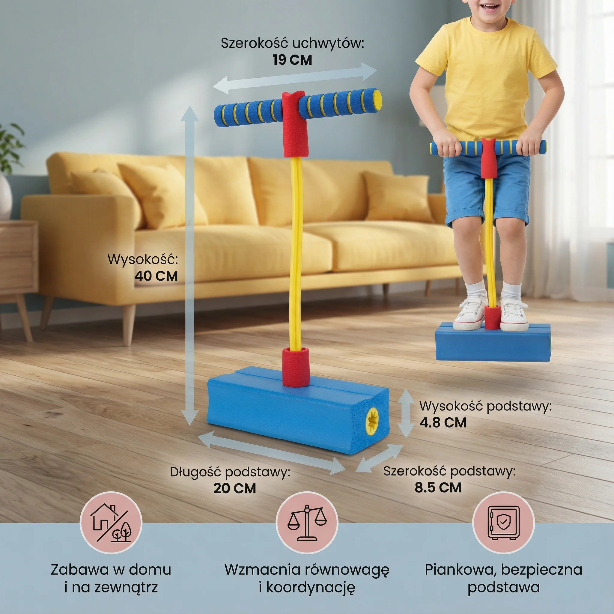 Pogostick piankowy dla dzieci – zabawka do skakania w domu i na zewnątrz - Image 5