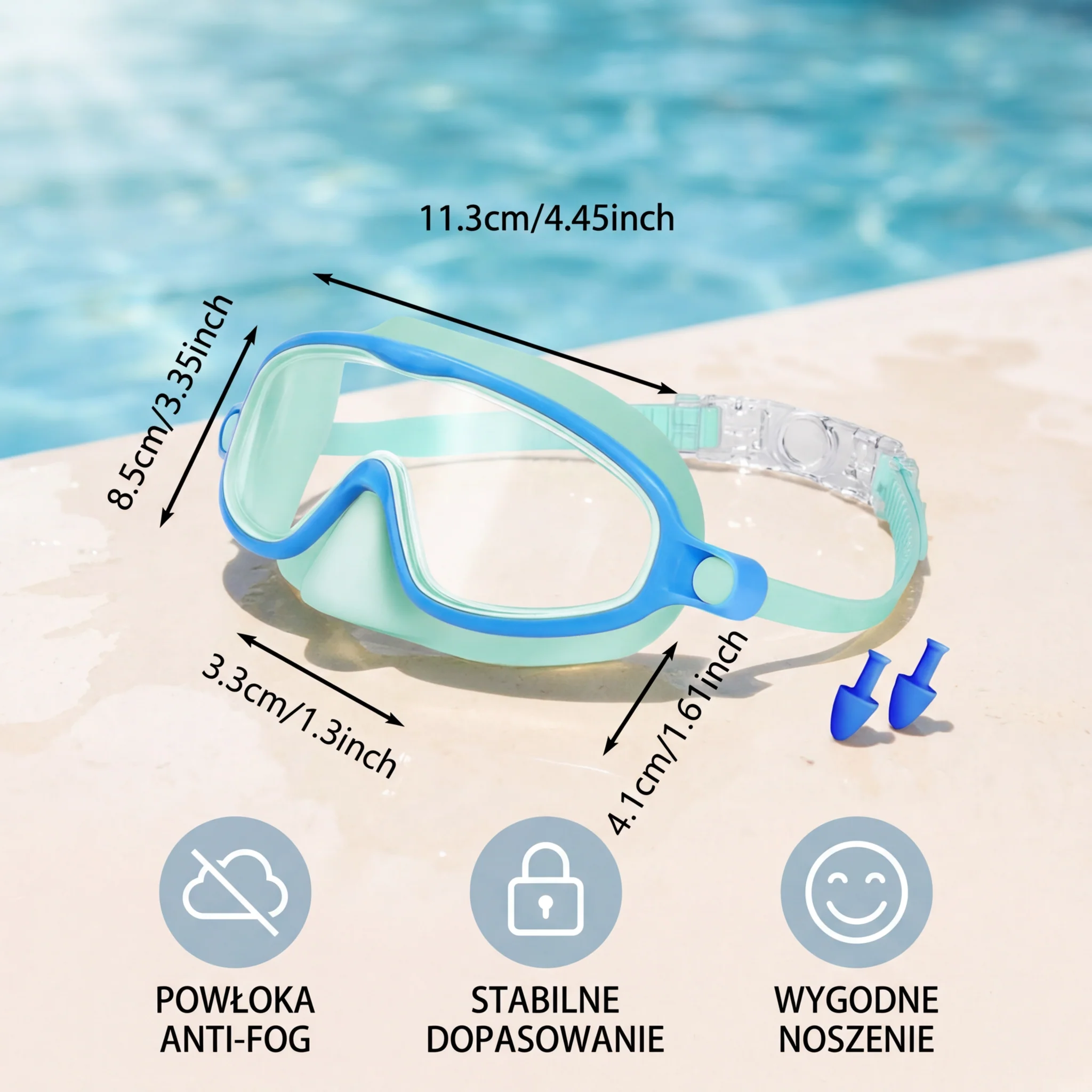 Praktyczne Okulary Pływackie dla Dzieci – Powłoka Anti-Fog, Stabilne Dopasowanie i Wygodne Noszenie - Image 6