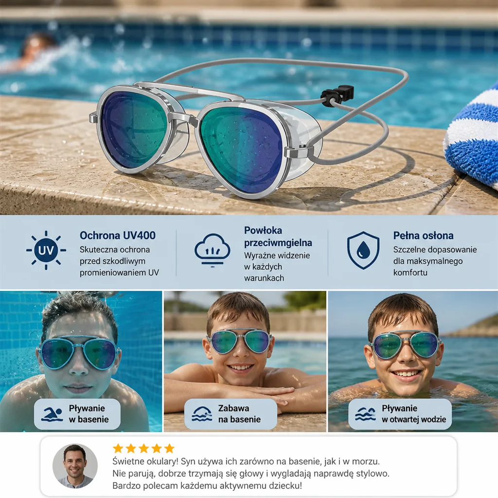 Pro Aviator Okulary Pływackie – Ochrona UV400, Technologia Anty-Fog i Pełne Dopasowanie - Image 5