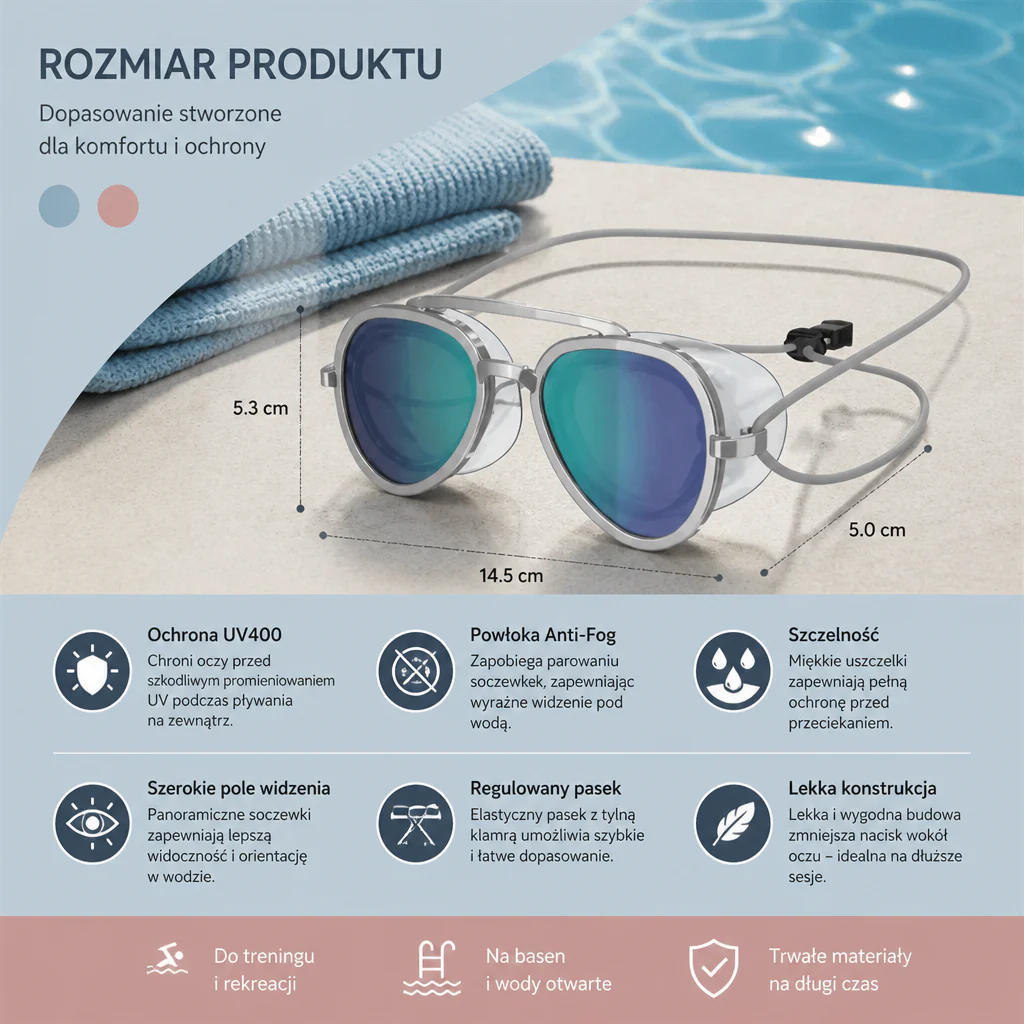 Pro Aviator Okulary Pływackie – Ochrona UV400, Technologia Anty-Fog i Pełne Dopasowanie - Image 6