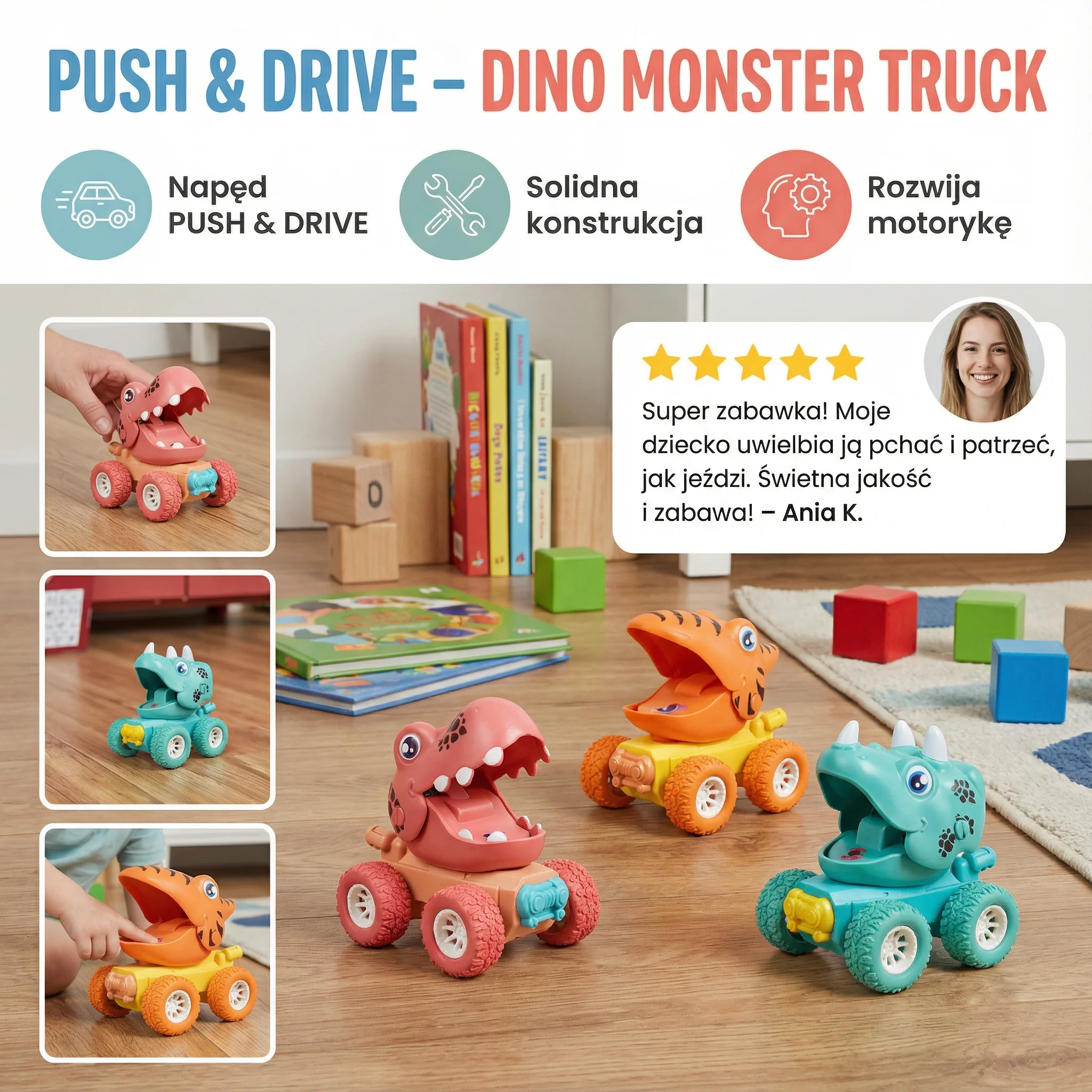 PUSH & DRIVE – Dino Monster Trucki - Image 2
