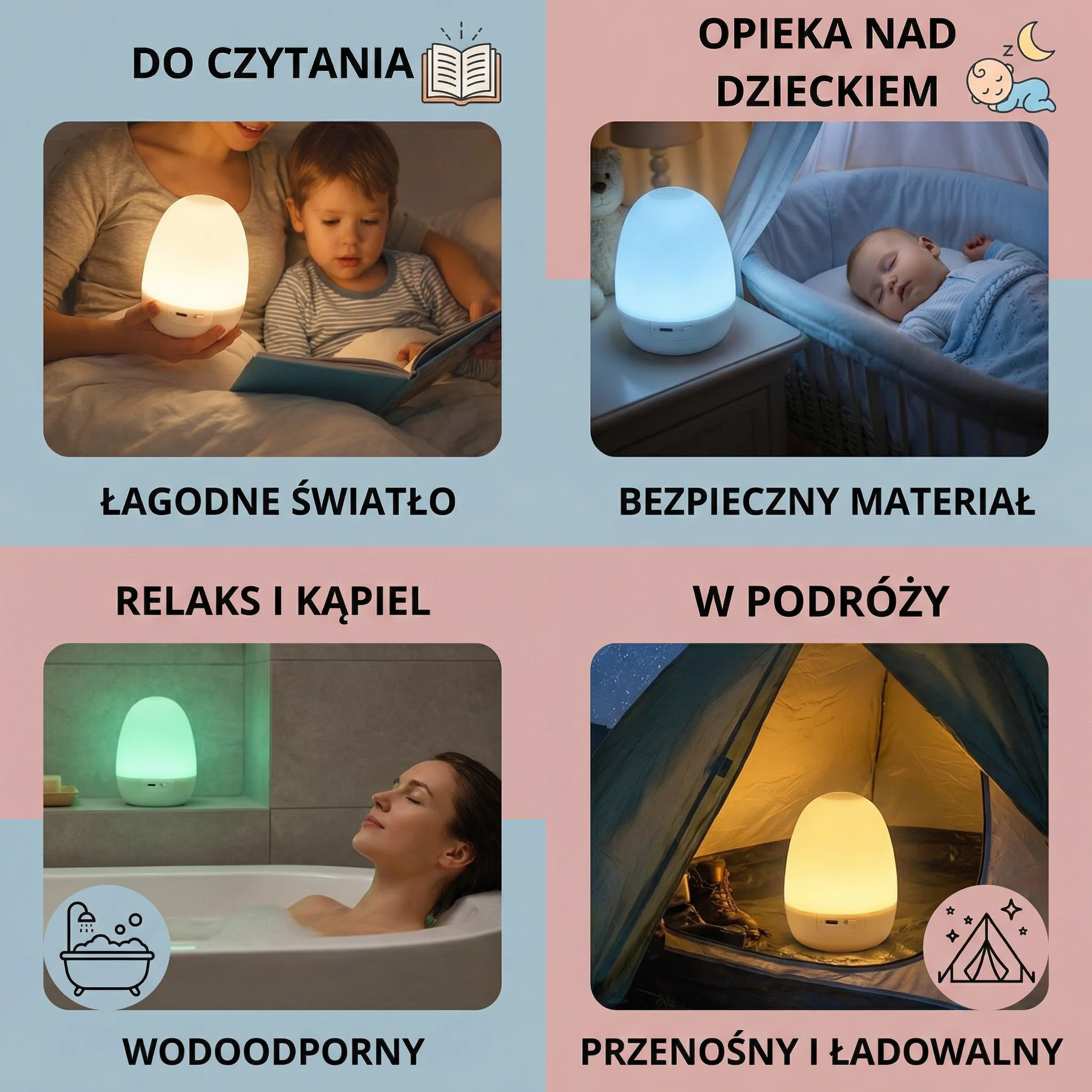 Silikonowa lampka nocna LED w kształcie jajka - Image 5