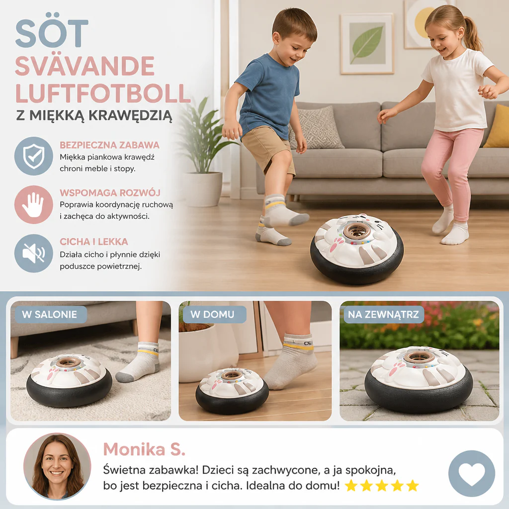 Söt Svävande Luftfotboll med Mjuk Skumkant - Image 3