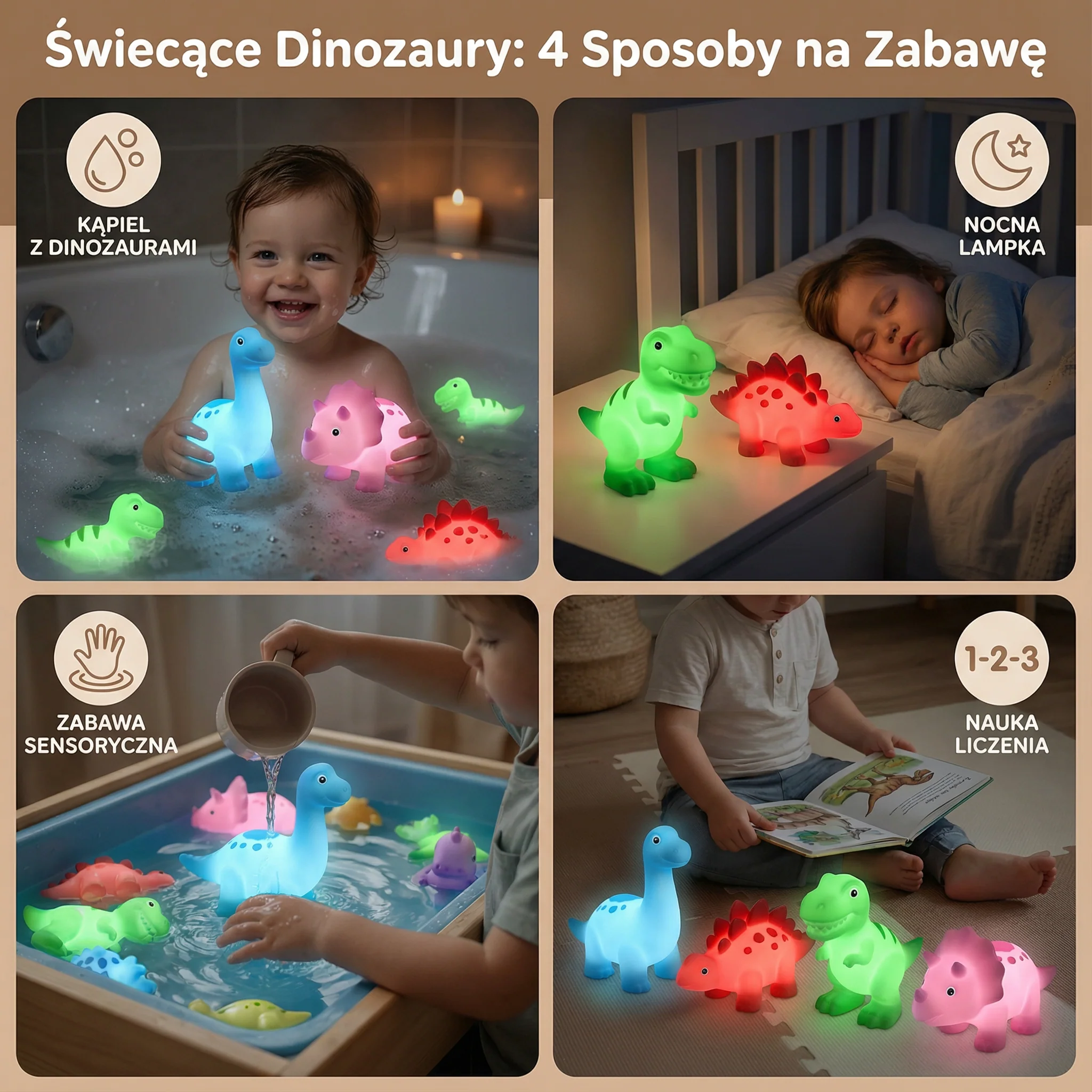 Świecąca zabawka do kąpieli Dinozaur - Image 4