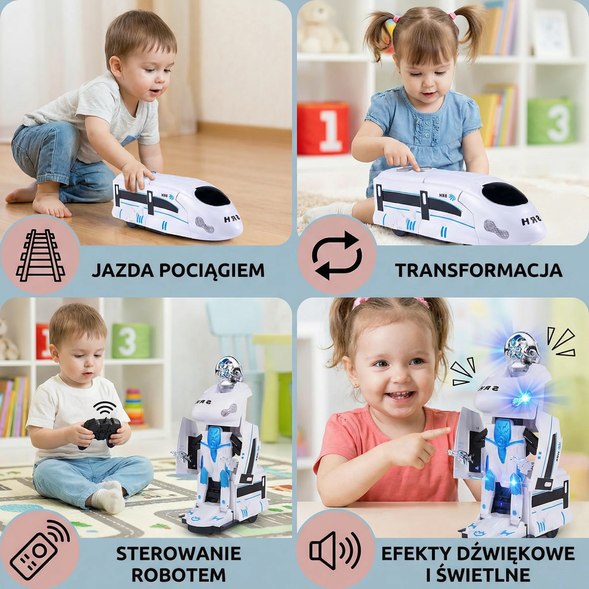 Transformująca się zabawka pociąg-robot - Image 4
