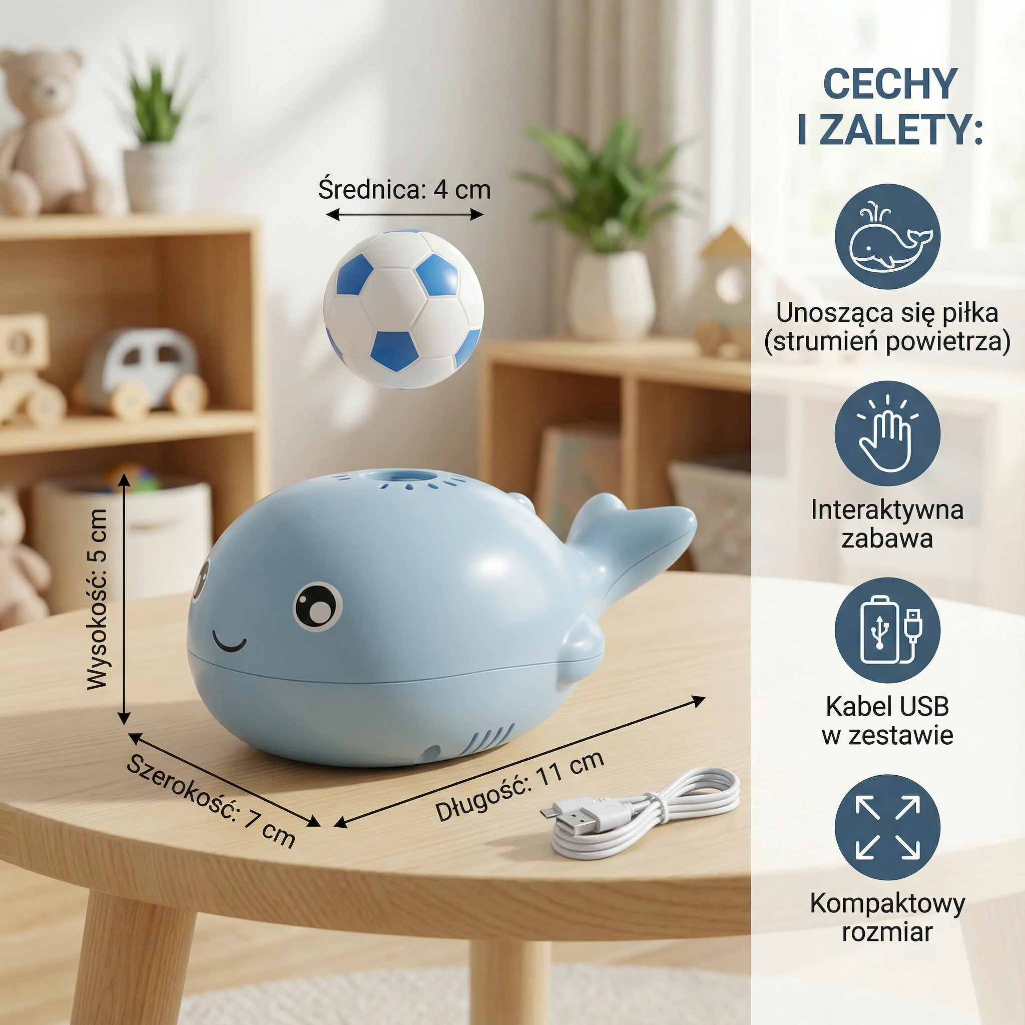 Zabawka wieloryb z unoszącą się piłką - Image 5