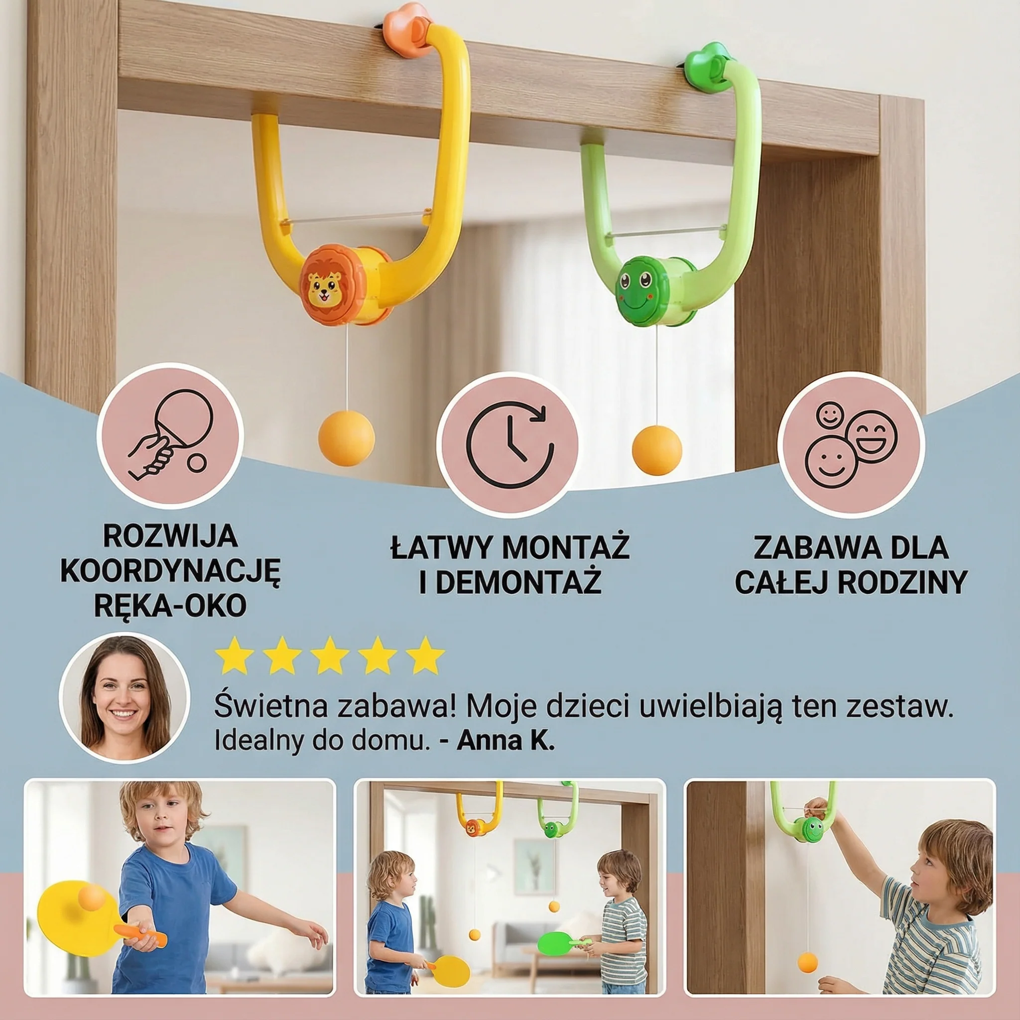 Zestaw do Ping Ponga na futrynę drzwi - Image 3