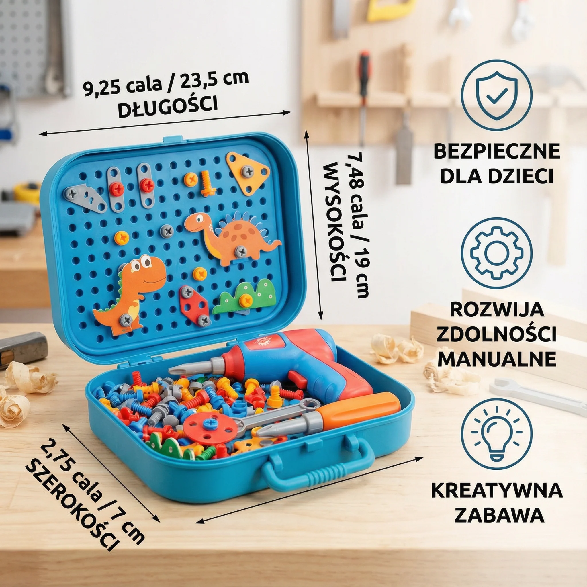 Zestaw majsterkowicza dla dzieci w uroczym dinozaurzym designie - Image 5