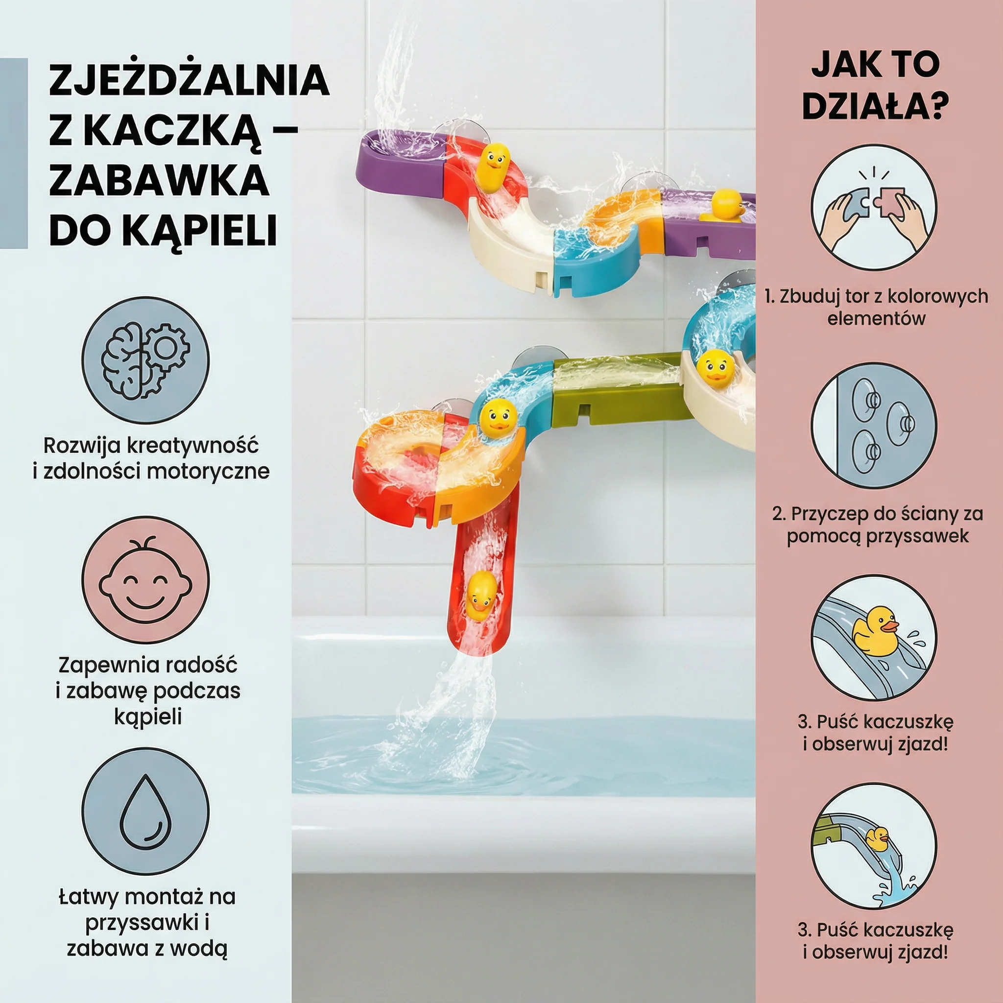 Zjeżdżalnia z kaczką – zabawka do kąpieli - Image 2