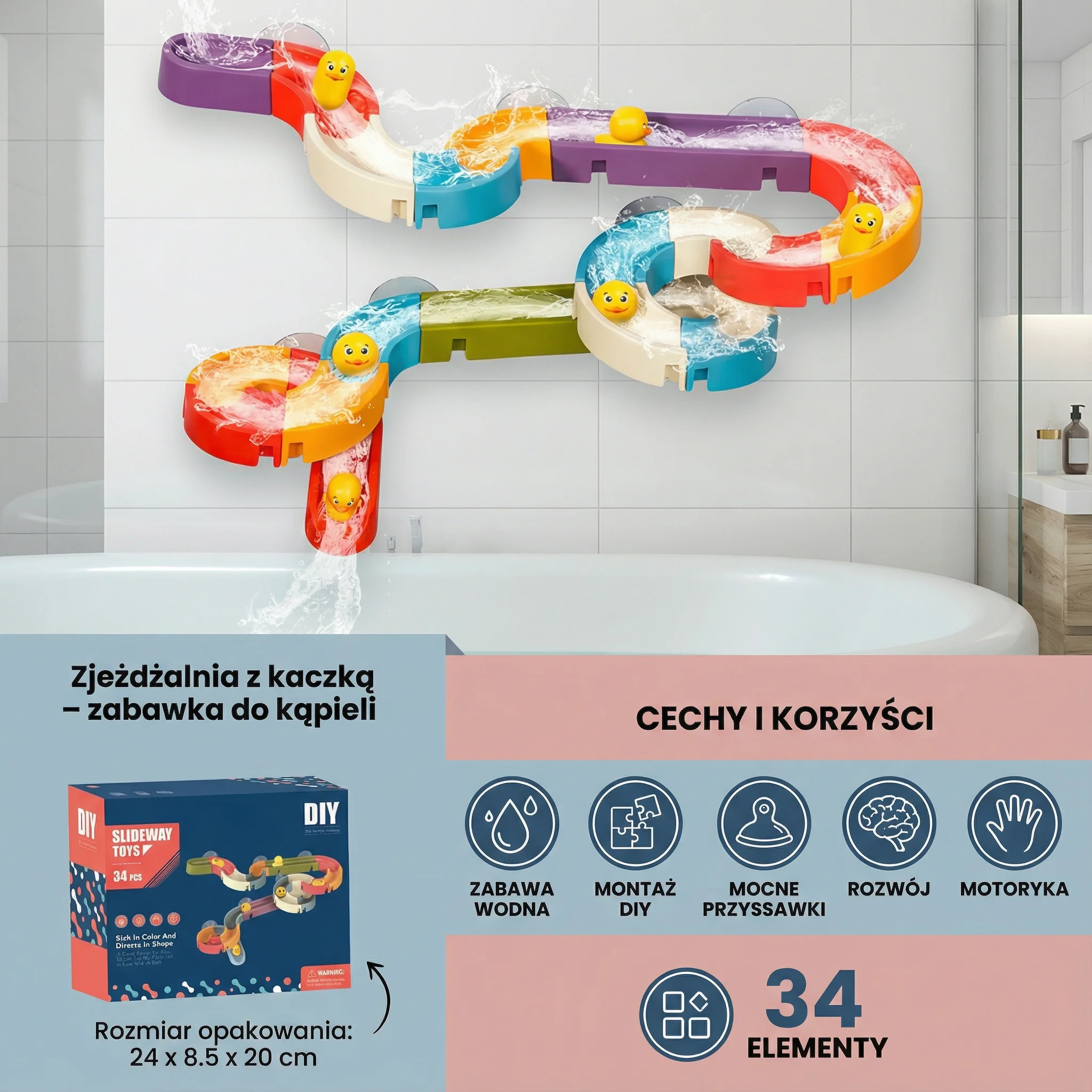 Zjeżdżalnia z kaczką – zabawka do kąpieli - Image 5